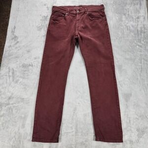 Mott & Bow Jeans Mens 36x32 Red Slim Mercer Stretch Denim Pants Casual 5 Pocket